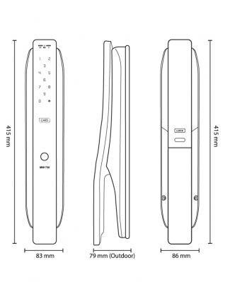 HIONE+ IDL-300 推拉把手智能電子門鎖